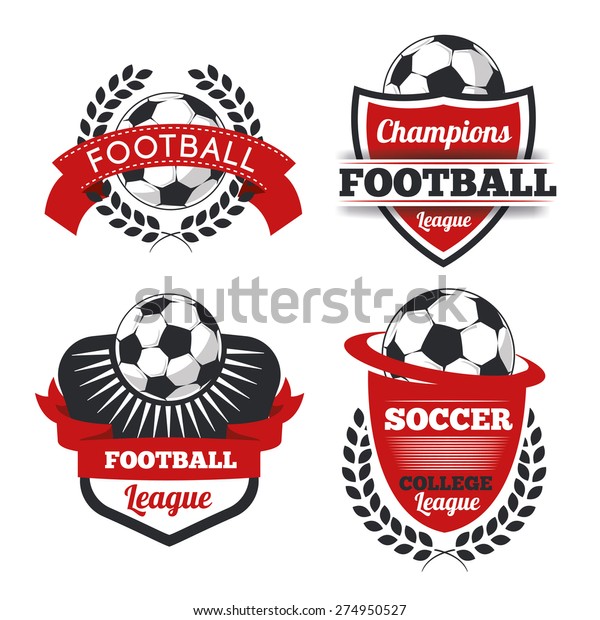 Vector Set Badges Logos Red Football Stock Vector (Royalty Free) 274950527