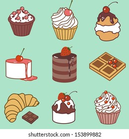 vector set with bake and sweets