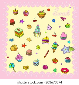 Vector set with bake and sweets
