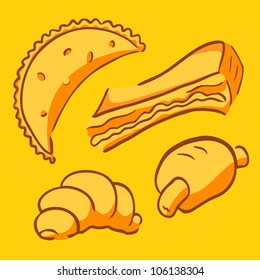 vector set of bakery