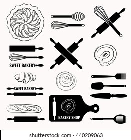 Vector Set Of Bakery Icons.