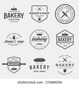 vector set of bakery labels, badges and design elements 