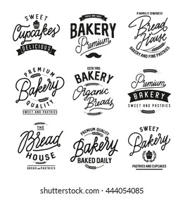 Vector set of bakery logos, labels, badges and design elements. Retro.Vintage.