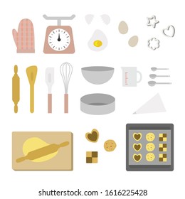 Vector set of baking tools