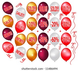 Vector set of balloon tags.