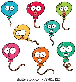 vector set of balloons cartoon