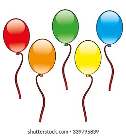 Vector set. Balloons on white background.