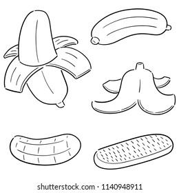 vector set of banana