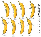Vector Set of Banana Characters.
