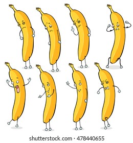 Vector Set of Banana Characters.