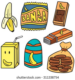 Conjunto de Vector de producto de plátano
