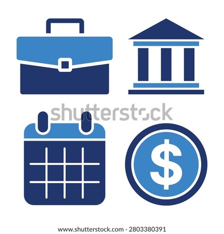 Vector Set of Bank Finance Icon