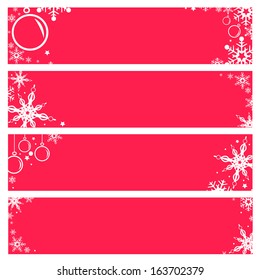 Vector Set Banner Backgrounds with Snowflakes Christmas and New Year Holidays