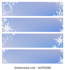 Vector Set Banner Backgrounds with Snowflakes Christmas and New Year Holidays