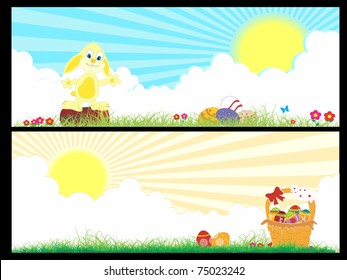 vector set of banner for easter celebration