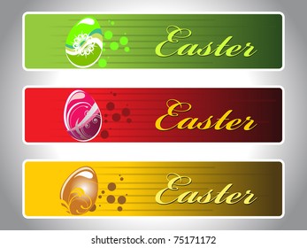 vector set of banner for easter day celebration