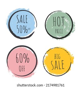 Vector set banner with grunge style. Sale banner design