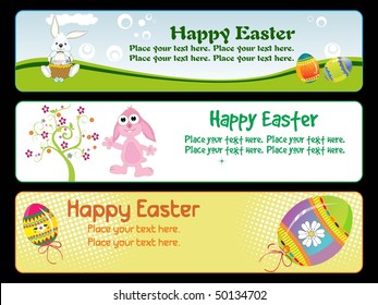vector set of banner for happy easter day