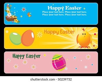 vector set of banner for happy easter day
