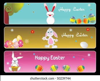 vector set of banner for happy easter day