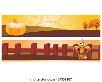 vector set of banner for happy thanksgiving day