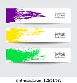 Vector set of banners. Artistic brush strokes. Bright artistic backgrounds.