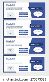 Vector set of banners blue covers