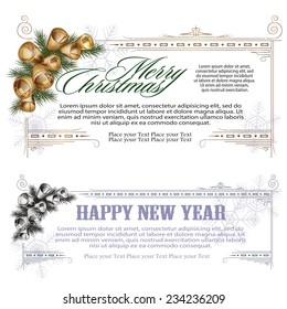 Vector set: banners for Christmas and New Year (for web, sales, coupons and invitations)