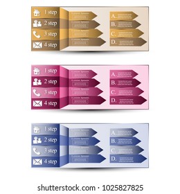 The vector set of banners with info graphic element