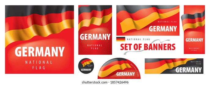 Vector set of banners with the national flag of the Germany