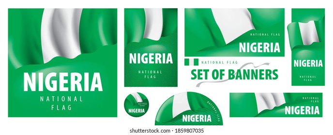 Banderas con bandera nacional de Nigeria
