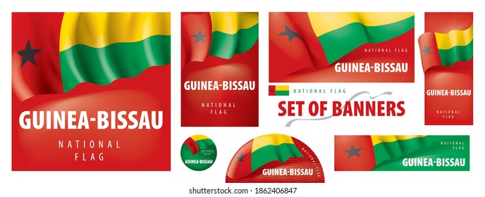 Banderas con bandera nacional de Guinea Bissau