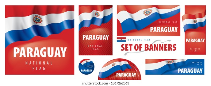Banderas con bandera nacional del Paraguay