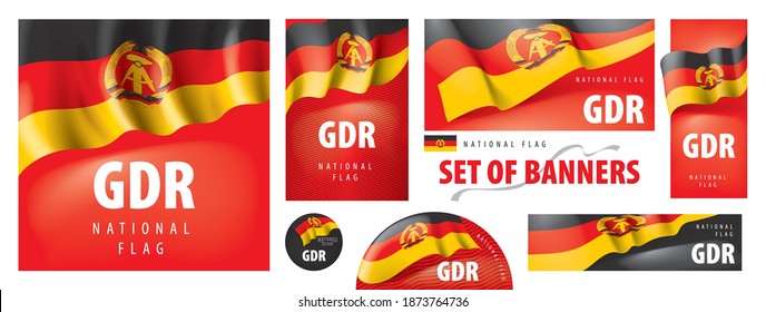 Vektorbanner mit der Nationalflagge der DDR