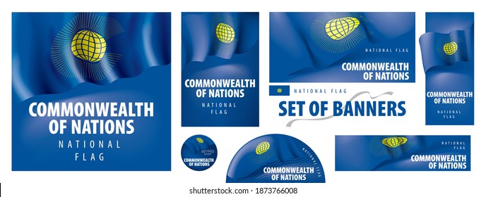 Vektorbanner mit der Nationalflagge des Commonwealth der Nationen