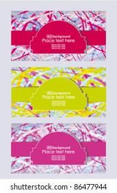 Vector set banners on abstract colorful background