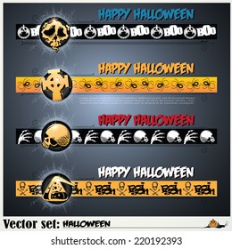 vector set: banners on a theme of Halloween 