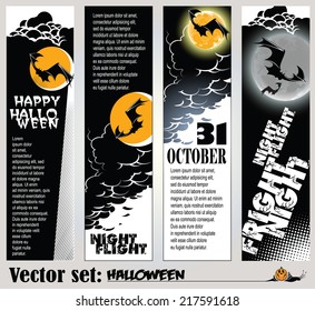 vector set: banners to prepare for the holiday Halloween 