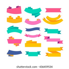 Vector set of banners and ribbons