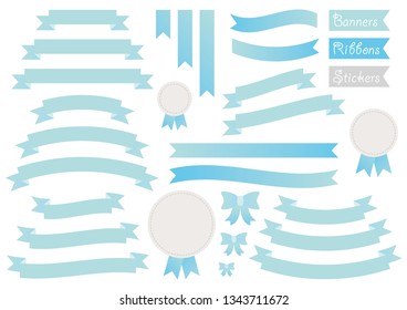 Vector Set of Banners, Ribbons, and stickers