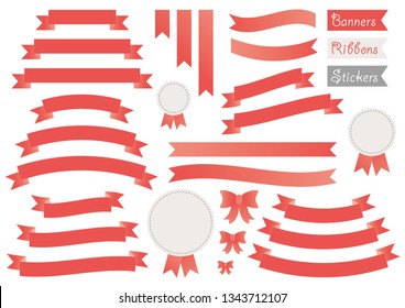 Vector Set of Banners, Ribbons, and stickers