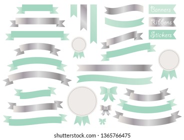 Vector Set of Banners, Ribbons, and stickers