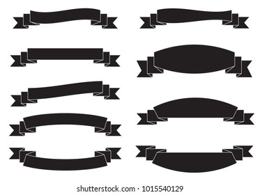 vector set of banners ribbons vintage ribbon EPS