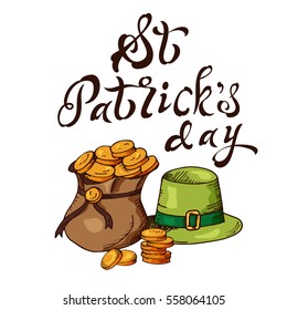 Vector set of banners for St. Patrick's Day. Illustration with hand drawn sketch.