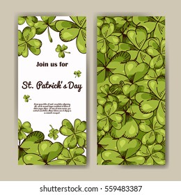 Vector set of banners for St. Patrick's Day. Illustration with hand drawn sketch.