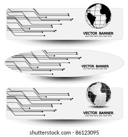 Vector set of banners - technology design