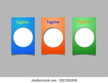 Vector set of banners with white circle in the middle