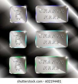 The vector set of banners.With symbol bit-coin.Change here