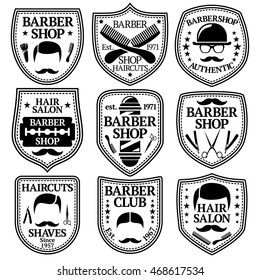 Vector set of Barber Labels for Barber shops etc.