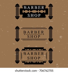 The vector set for  barber shop design